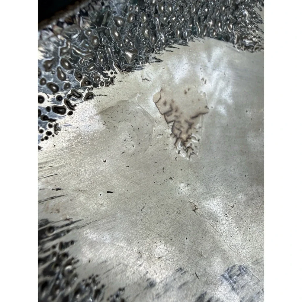 Vintage Dorothy Thorpe Atomic Splash Sterling Silver On Crystal Square Tray 11